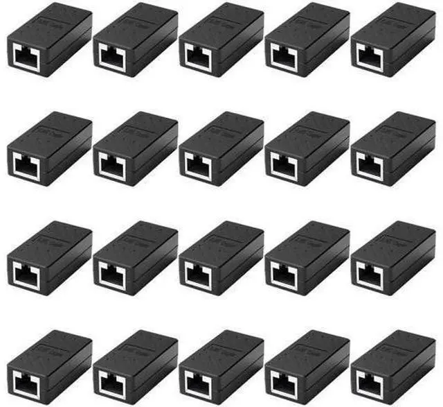 Main image of RJ45 Inline Coupler, Female to Female Ethernet Cable Extender Connector, Cat5/Cat5e/Cat6/Cat7 Network Coupler Adapter for LAN Cable Extension, Black, 20 Pack