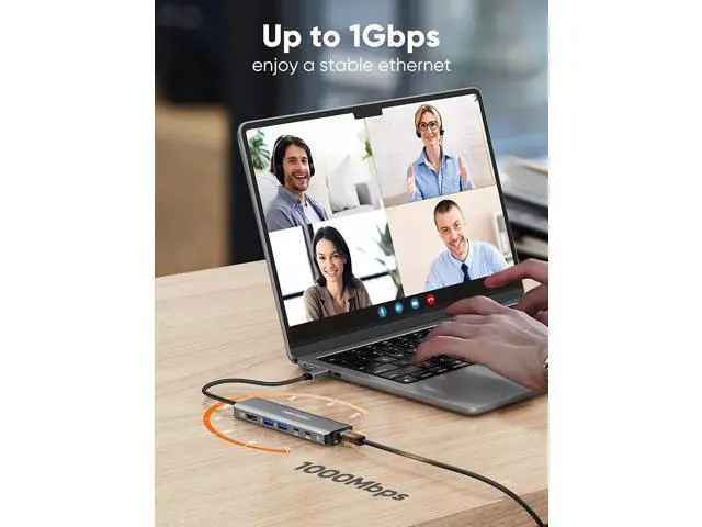 Alt view image 2 of 7 - USB C Hub Multiport Adapter, CableCreation 6 in 1 USB-C Hub with 4K 60Hz HDMI, 100W PD, USB-C and 2 USB 3.0 5Gbps Data Ports, SD/TF Card Slots for Steam Deck, MacBook Pro/Air, iPad Pro, Pixelbook