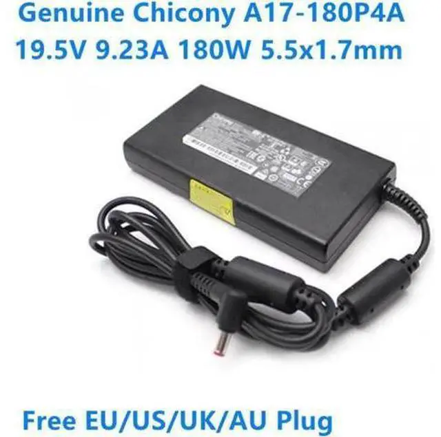 Main image of 180W 19.5V 9.23A AC Adapter Charger Replacement for Chicony A17-180P4A A180A056P, 5.5x1.7mm DC Plug Compatible with Acer Nitro AN515-55 Predator Gaming Laptop Power Supply