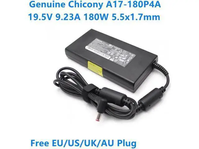 Alt view image 3 of 3 - 180W 19.5V 9.23A AC Adapter Charger Replacement for Chicony A17-180P4A A180A056P, 5.5x1.7mm DC Plug Compatible with Acer Nitro AN515-55 Predator Gaming Laptop Power Supply