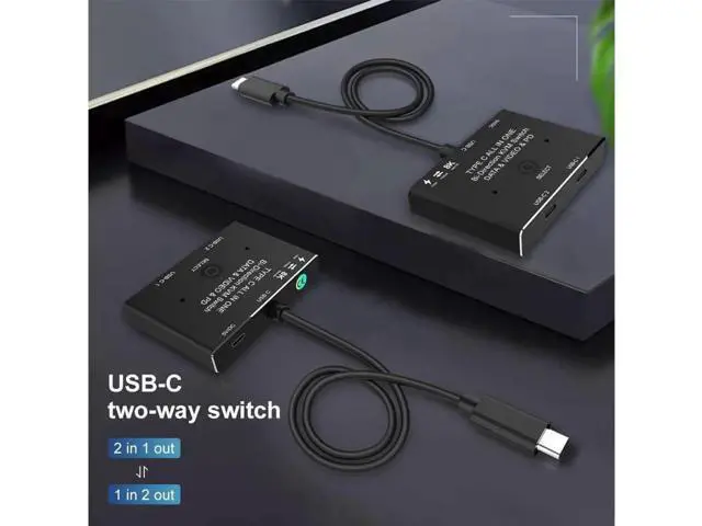 Alt view image 3 of 7 - USB-C Splitter 8K Bi-Directional Switch, USB 3.1 Gen 2 Type-C Switch 2 in 1 Out / 1 In 2 Out, Support 8K@60Hz 4K@120Hz, 100W PD Charging, 10Gbps High Speed Data Transfer Multi-Function USB C Converter