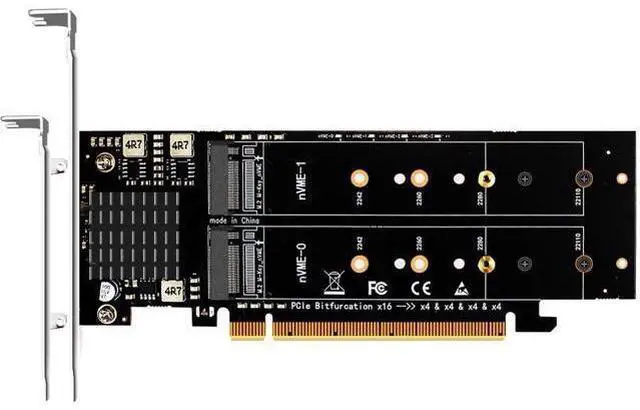 Main image of PA41 Quad M.2 NVMe to PCIe 4.0 X16 Adapter Card, 4 Slot M.2 M-Key NVMe SSD Converter Support 2230 2242 2260 2280 22110
