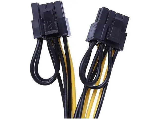 Alt view image 4 of 4 - 6 Pack 9 Inch Sleeved PCIe 6 Pin to Dual 8 Pin (6+2) Y-Splitter Cable, GPU VGA Power Adapter Extension Cord with Bonus, PCI Express Graphics Card Power Splitter for Mining Rigs & Desktop PC Builds
