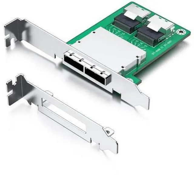 Main image of Dual Mini SAS SFF-8088 to SFF-8087 Mini SAS Adapter with Low Profile & Full Height Bracket