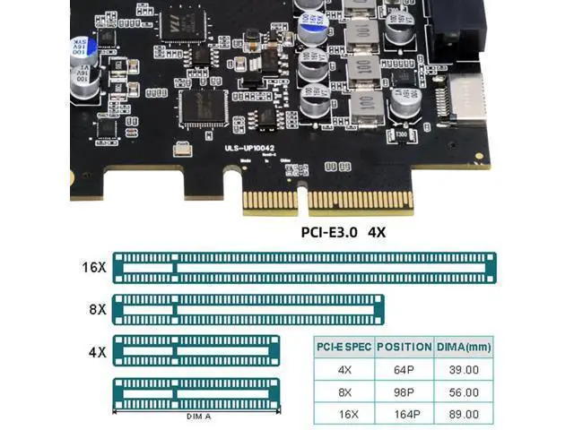 Alt view image 3 of 7 - 10Gbps PCI-E USB Expansion Card, Dual Type-C + Type-E USB 3.1 Front Panel Socket + USB3.0 19Pin/20Pin Header, ASM3142 VL822 Chipset PCIe Adapter