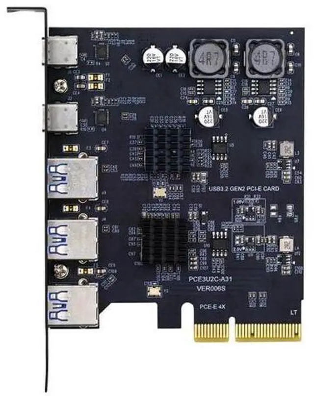Main image of SuperSpeed 10Gbps PCI-E Expansion Card, PCI Express to 3 Ports USB3.0 Type-A Back Panel Socket & Dual USB3.1 Type-C Adapter with ASM3142 VL822 Chipset