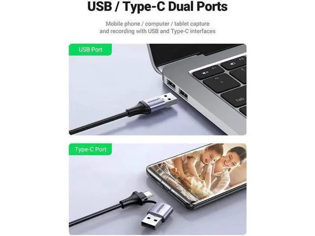 Alt view image 7 of 7 - UGREEN 4K HDMI to USB-A/USB-C Video Capture Card, 1080P USB 2.0 Video Audio Recorder for Gaming, Streaming, Teaching, Conference
