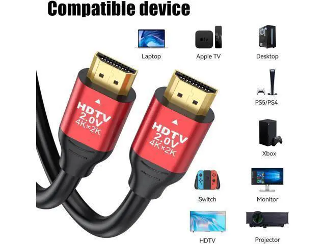 Alt view image 3 of 7 - 2FT Short HDMI 2.0 Cable 5-Pack High Speed 4K@60Hz Cord Supports HDR ARC Ethernet HDCP2.2 for TV Monitor Xbox PS5/4/3 Laptop Roku