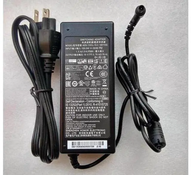 Main image of 19V 5.79A 110W AC Switching Adapter, Replacement for LG ADS-110CL-19-3, Compatible with LG 34UC87C-B Monitor