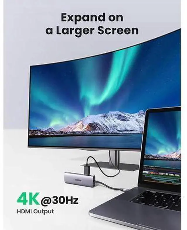 Alt view image 4 of 7 - USB C Hub 6 in 1 Dongle, USB-C to HDMI Multiport Adapter with 4K HDMI Output, 3 USB 3.0 Ports, SD/TF Card Reader Compatible for MacBook Pro, XPS & More Type C Devices
