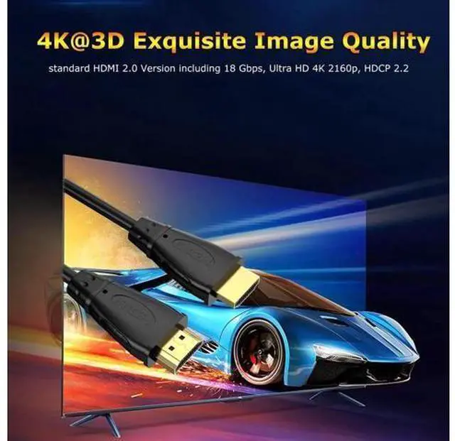 Alt view image 7 of 7 - 8FT HDMI 2.0 Cable 5-Pack 4K@60Hz High Speed Male-to-Male Cord CL3 Rated ARC for Soundbar Laptop Monitor PS5 PS4 Xbox One Fire TV