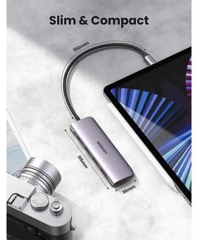 Alt view image 6 of 7 - USB C Hub 6 in 1 Dongle, USB-C to HDMI Multiport Adapter with 4K HDMI Output, 3 USB 3.0 Ports, SD/TF Card Reader Compatible for MacBook Pro, XPS & More Type C Devices
