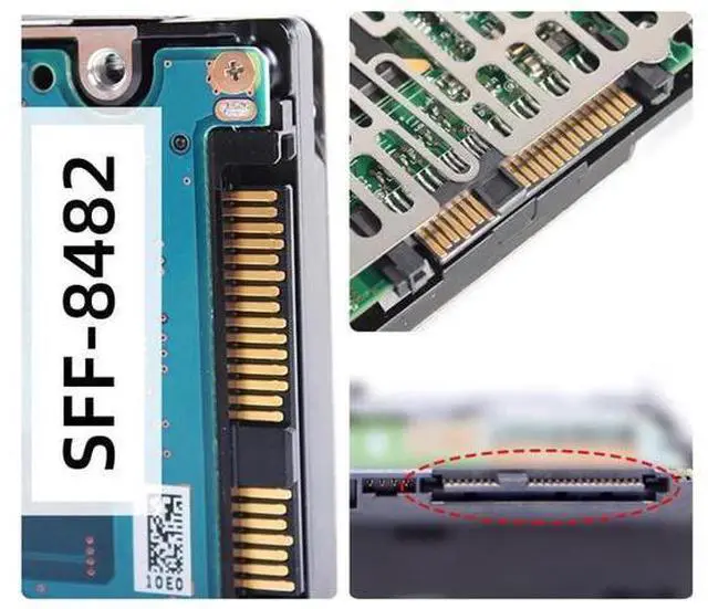 Alt view image 6 of 7 - SFF-8482 SAS 29Pin to USB3.0 5Gbps Hard Drive RAID Adapter with Built-in Chipset & 12V/3A Power Supply Port