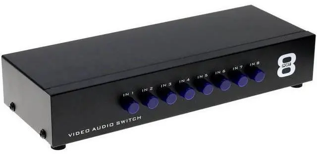 Main image of 8 in 1 Out 3 RCA AV Switcher Box, 8-Way Composite Video Audio RCA Selector Switch 8x1