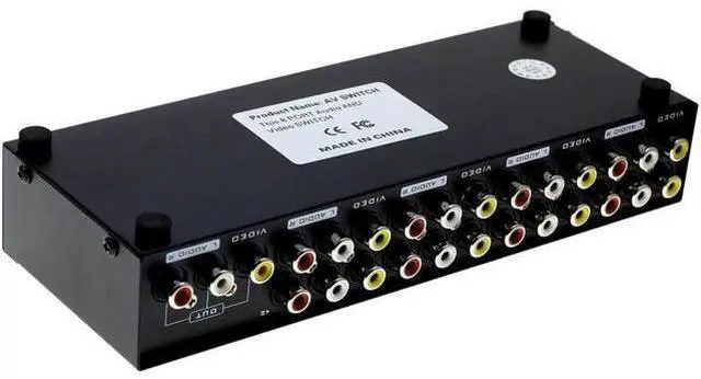 Alt view image 2 of 5 - 8 in 1 Out 3 RCA AV Switcher Box, 8-Way Composite Video Audio RCA Selector Switch 8x1