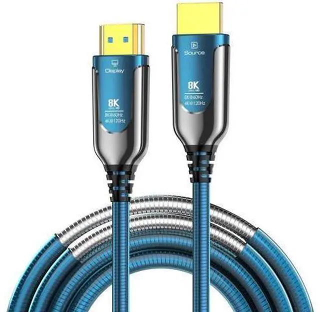 Main image of 30Ft 8K Fiber Optic HDMI 2.1 Cable 48Gbps High Speed with Metal Armor Jacket 8K@60Hz 4K@120Hz Male to Male for PS5 PC HDTV Projector