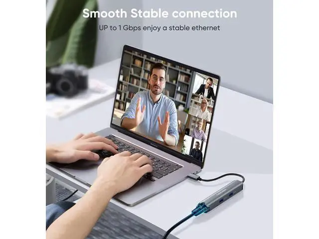 Alt view image 2 of 6 - CableCreation 5-in-1 USB C Hub Multiport Adapter, 4K 60Hz HDMI + 100W PD Charging + USB-C + 2 USB 3.0 5Gbps Ports, SD/TF Card Reader Compatible with Steam Deck, MacBook Pro/Air, iPad Pro, Pixelbook
