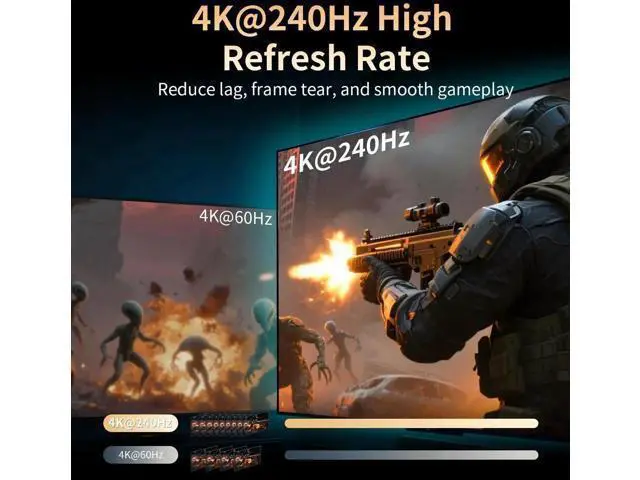 Alt view image 7 of 7 - 5 in 1 Out HDMI 2.1 Switch, 8K@60Hz 4K@240Hz HDMI Switcher Splitter with Power Adapter, Support HDR10+ HDCP 2.3 CEC, Compatible with PS5 PS4 Xbox Nintendo Switch Roku Apple TV Fire Stick