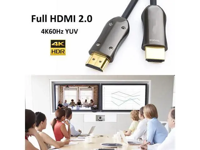 Alt view image 2 of 7 - 50ft 4K Fiber Optic HDMI 2.0 Cable 4K@60Hz 18Gbps High Speed Slim UHD Video Cord for Monitor Projector TV PC