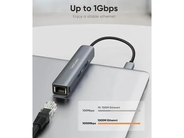 Alt view image 4 of 6 - CableCreation 5-in-1 USB C Hub Multiport Adapter, 4K 60Hz HDMI + 100W PD Charging + USB-C + 2 USB 3.0 5Gbps Ports, SD/TF Card Reader Compatible with Steam Deck, MacBook Pro/Air, iPad Pro, Pixelbook