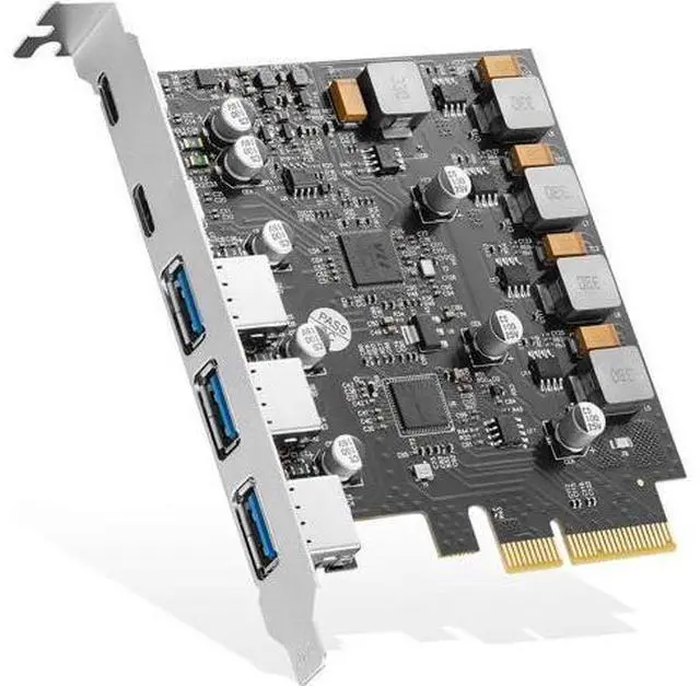 Main image of PCIe to USB 3.2 Gen2 10Gbps Expansion Card, 5 Ports with 3X USB-A & 2X USB-C, Self-Powered USB Hub Controller Adapter for Desktop PC, Compatible with Windows 10/11
