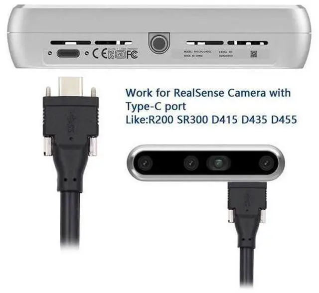 Alt view image 7 of 7 - 16.4FT/5M USB 3.1 Type-C Dual Locking to USB 3.0 Cable, Panel Mount Screw Lock Type-C Data Transfer Cord for Camera Recorder