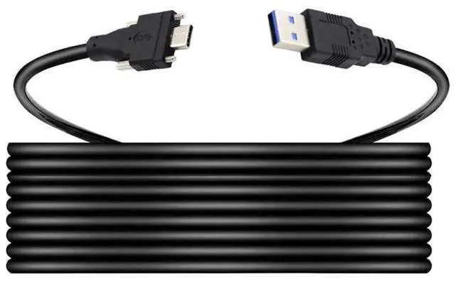 Alt view image 5 of 7 - 16.4FT/5M USB 3.1 Type-C Dual Locking to USB 3.0 Cable, Panel Mount Screw Lock Type-C Data Transfer Cord for Camera Recorder
