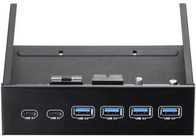 Main image of 5.25 Inch Front Bay USB Hub, 2-Port USB 3.1 & 4-Port USB 3.0 High Speed 5Gbps Hub, Computer Case Optical Drive Bay Converter Front Panel