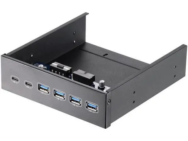 Alt view image 3 of 7 - 5.25 Inch Front Bay USB Hub, 2-Port USB 3.1 & 4-Port USB 3.0 High Speed 5Gbps Hub, Computer Case Optical Drive Bay Converter Front Panel