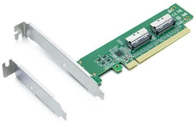 Main image of 2xMCIO 74Pin 8I to PCIe X16 Adapter Card, Gen5 PCIe 5.0 High Speed Bifurcation Expansion Card for Server Storage