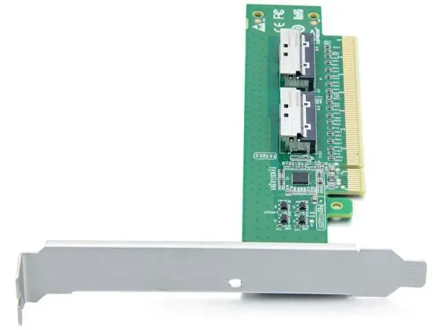 Alt view image 2 of 7 - 2xMCIO 74Pin 8I to PCIe X16 Adapter Card, Gen5 PCIe 5.0 High Speed Bifurcation Expansion Card for Server Storage