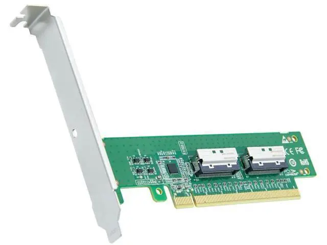 Alt view image 5 of 7 - 2xMCIO 74Pin 8I to PCIe X16 Adapter Card, Gen5 PCIe 5.0 High Speed Bifurcation Expansion Card for Server Storage