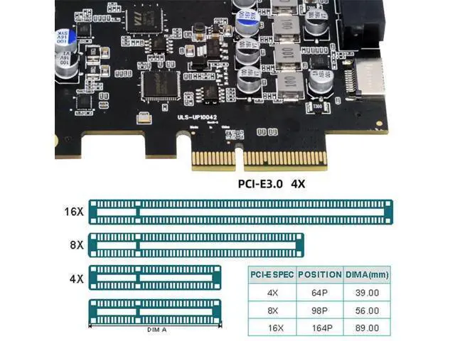 Alt view image 5 of 7 - PCI-E Express Card to Type-E USB 3.1 Front Panel Socket Adapter, ASM3142 VL822 Chip, USB3.0 19Pin 20Pin & Dual USB-C Type-C Expansion Card for Desktop Motherboard