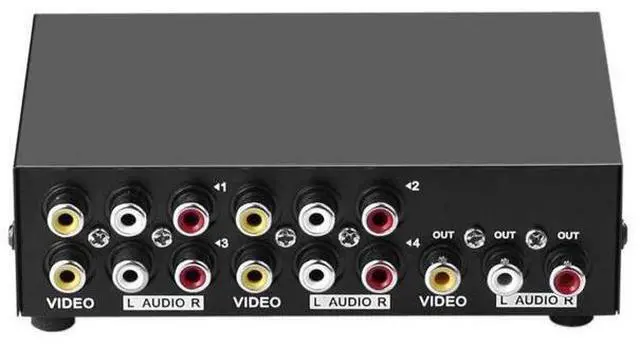 Alt view image 2 of 3 - 4Port RCA AV Switch Box, 4 in 1 Out Composite Audio Video Selector Hub for TV