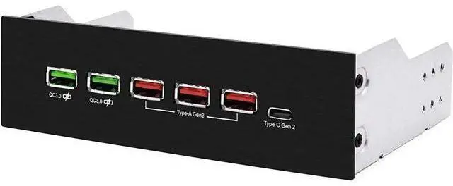 Main image of 5.25 Inch USB 3.1 Gen2 Front Panel Hub, 10Gbps High Speed Type-C Hub with QC 3.0 Quick Charging Port for Desktop PC