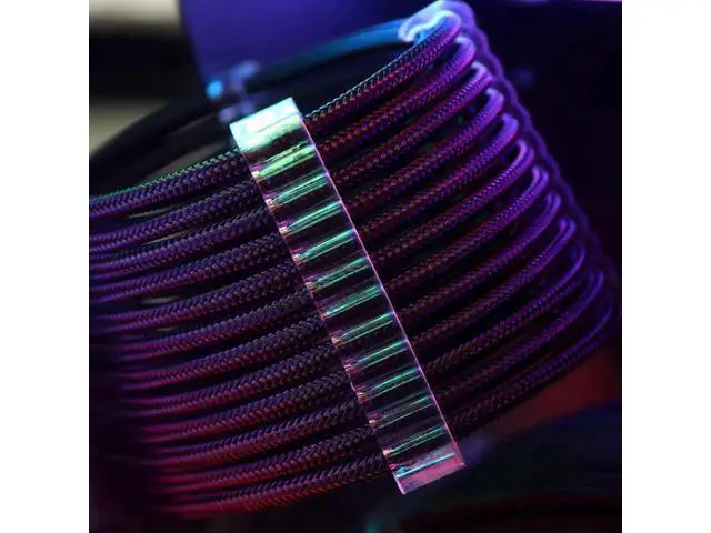 Alt view image 3 of 6 - Black Custom Sleeved PSU Extension Cable Kit, 6PCS 18AWG Mod Power Supply Cables, 24Pin ATX / 4+4 Pin EPS CPU / 6+2 Pin PCIe GPU Extension Cables with Cable Combs for Black Theme PC Modding