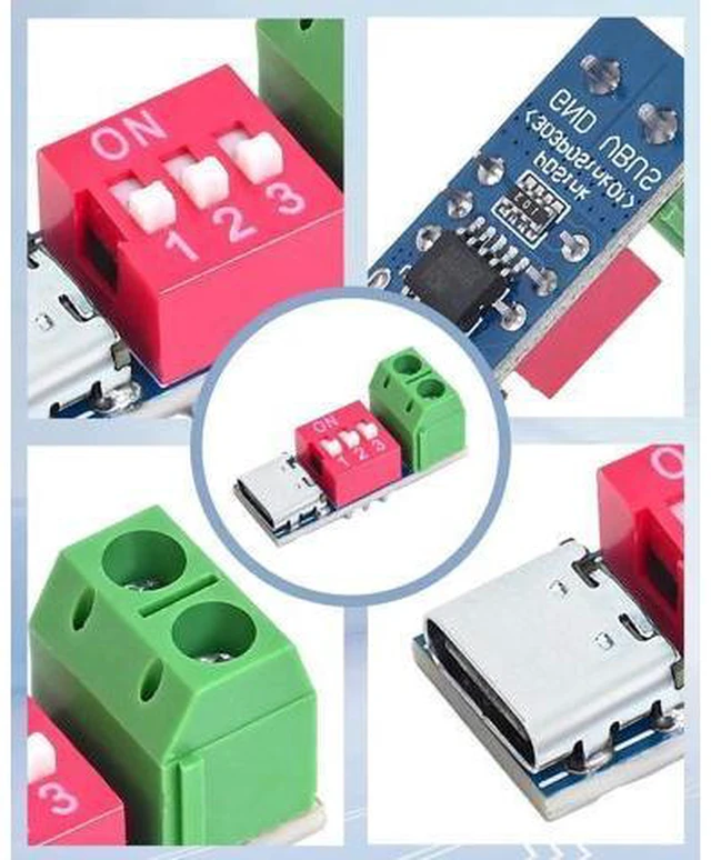 Alt view image 4 of 7 - 12PCS USB-C PD QC Fast Charge Trigger Module, Dual-Port Voltage Decoy Board, Adjustable 5V/9V/12V/20V Power Delivery Boost Trigger Module