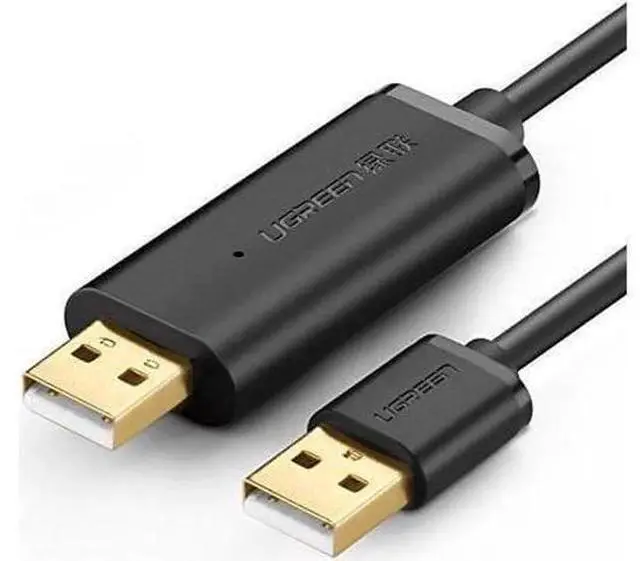 Main image of USB 2.0 PC to PC Data Transfer Cable, Easy Link Direct Transfer Cord for Windows & Mac, High-Speed Data Sharing, 2M Black