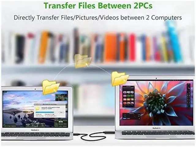 Alt view image 3 of 4 - USB 2.0 PC to PC Data Transfer Cable, Easy Link Direct Transfer Cord for Windows & Mac, High-Speed Data Sharing, 2M Black