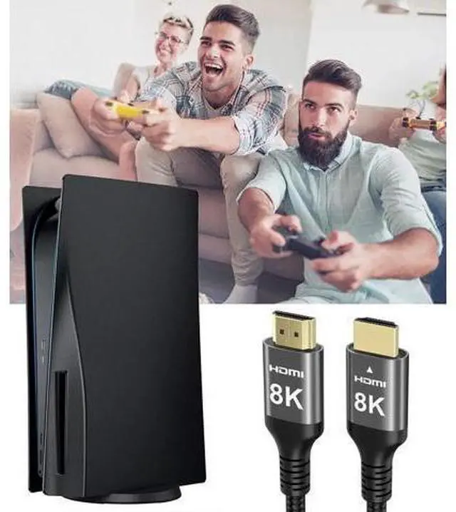 Alt view image 4 of 7 - 33FT 8K HDMI Cable, 48Gbps Nylon Braided High Speed HDMI Cord, 8K@60Hz 4K@120Hz 2K@165Hz 12bit eARC ARC Dolby Atmos HDR10+ HDCP2.3, Compatible with PC TV Soundbar Monitor Mac PS5 Xbox