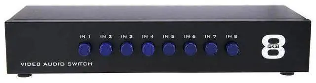 Alt view image 2 of 7 - 8Port RCA AV Switch Box, 8 in 1 Out Composite Audio Video Selector Splitter Hub for TV