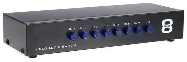 Alt view image 3 of 7 - 8Port RCA AV Switch Box, 8 in 1 Out Composite Audio Video Selector Splitter Hub for TV