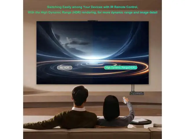 Alt view image 3 of 7 - 5 in 1 Out 8K HDMI 2.1 Switch with Remote, 8K@60Hz 4K@120Hz HDMI Switcher Splitter Support 3D HDR10+ HDCP 2.3 CEC, Compatible with PS5 PS4 PS3 Xbox DVD Fire Stick Roku TV PC Nintendo Switch
