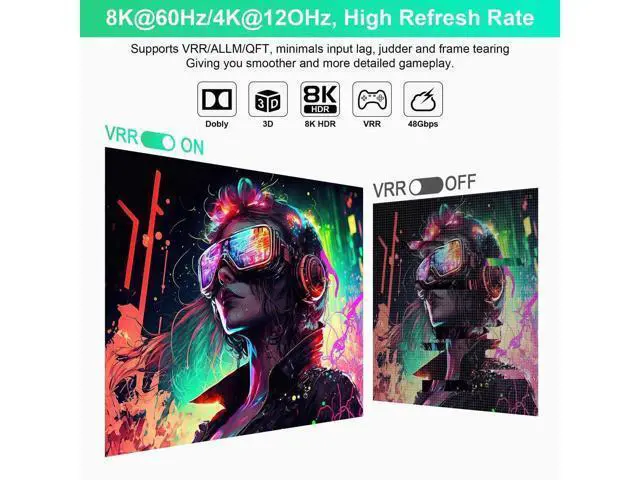 Alt view image 5 of 7 - 5 in 1 Out 8K HDMI 2.1 Switch with Remote, 8K@60Hz 4K@120Hz HDMI Switcher Splitter Support 3D HDR10+ HDCP 2.3 CEC, Compatible with PS5 PS4 PS3 Xbox DVD Fire Stick Roku TV PC Nintendo Switch