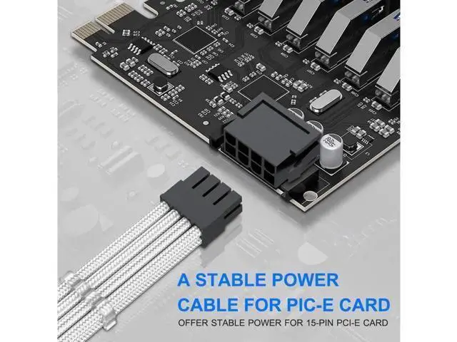 Alt view image 6 of 7 - 30CM White Fiber Braided PSU Extension Cable Kit, Custom Sleeved ATX EPS PCIe Power Supply Cables with Cable Combs for PC Modding