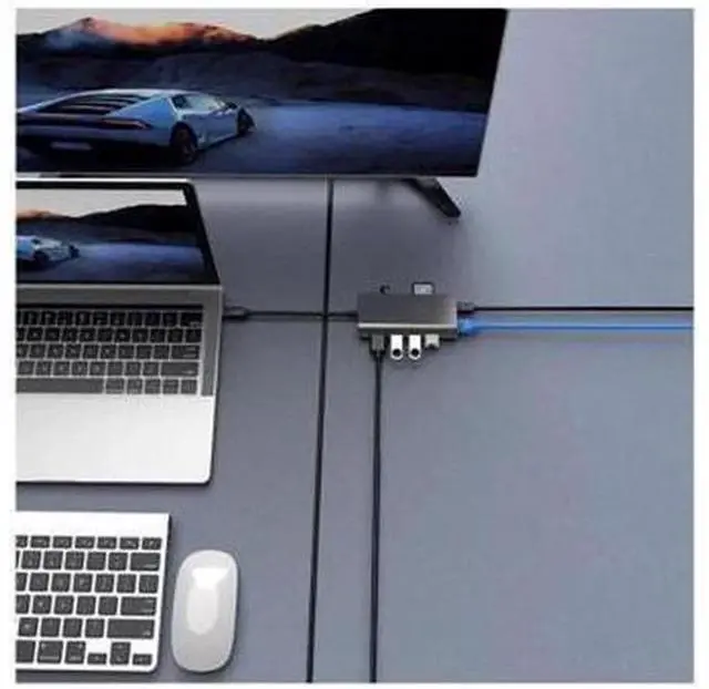 Alt view image 3 of 5 - Hub USB C 8 en 1 en Aluminium, Adaptateur Multiport Type C Combo Compatible avec MacBook Pro