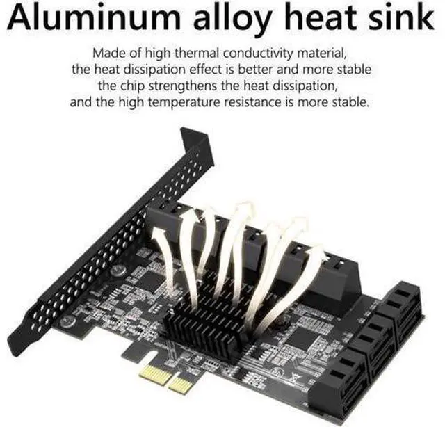 Alt view image 5 of 7 - 16-Port PCIe SATA 3.0 Expansion Card, PCIe 1X to SATA III 6Gbps Controller Adapter Card, Multi-Port Hard Disk Riser Card for Desktop PC Storage Expansion
