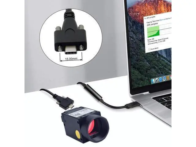Alt view image 3 of 6 - 5 Meters USB 3.1 Type-C Dual Screw Locking to Standard USB 3.0 Cable, Panel Mount Data Cord Compatible with Camera and Recorder
