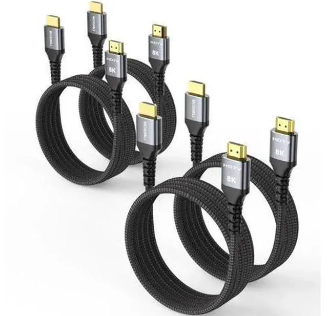 Main image of 8K HDMI 2.1 Cable 6FT 4-Pack 48Gbps High Speed Cord Supports 8K@60Hz 4K@120Hz HDR10+ eARC Dolby Atmos DTS:X HDCP 2.3 for TV Monitor PS5 Xbox Apple TV Roku Soundbar