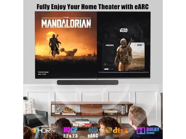 Alt view image 4 of 7 - 8K HDMI 2.1 Cable 6FT 4-Pack 48Gbps High Speed Cord Supports 8K@60Hz 4K@120Hz HDR10+ eARC Dolby Atmos DTS:X HDCP 2.3 for TV Monitor PS5 Xbox Apple TV Roku Soundbar